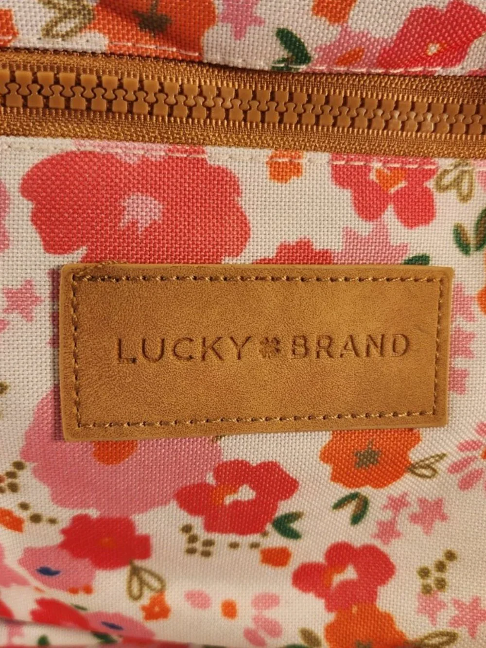 NWT LUCKY BRAND Pink & Orange Floral Backpack *Back to school ready!!*